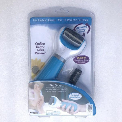 Electric foot file + 5 blue rolls.