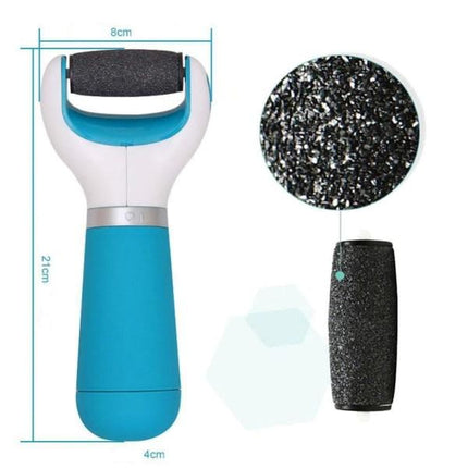 Electric foot file + 5 blue rolls.