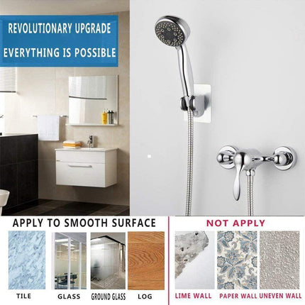 Adjustable Shower Head Holder, Self-Adhesive Handheld Shower Holder with 3M Sticker, Reusable, Durable, Waterproof, Wall Mount for Bathroom.