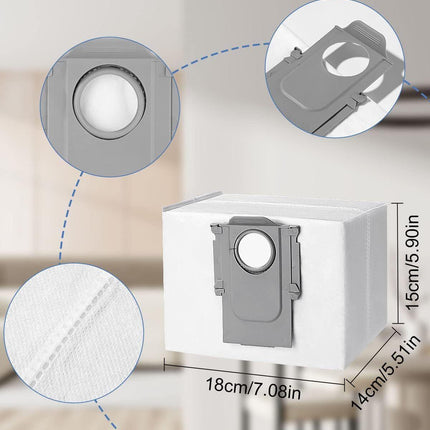 Suitable for Roborock S8 S8 Pro Ultra S7 MaxV Ultra S7 Pro Ultra Q7 Robot Vacuum Cleaner Bags 10 pcs compatible.