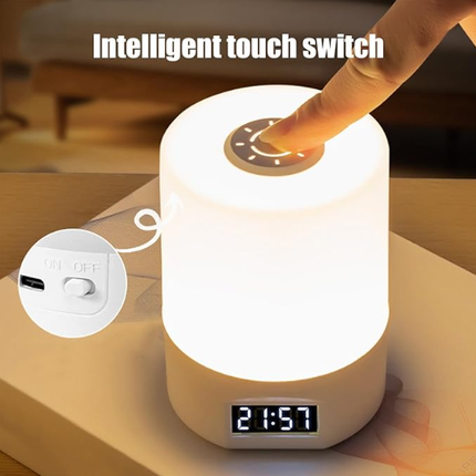 LED Lights, Night Light, Desk Lamp, Rechargeable Lighting, Three Color Change, Eye Protection, Lights for Bedroom, Desk, Bedside Table, Multi Color Temperature for Scenarios (White).