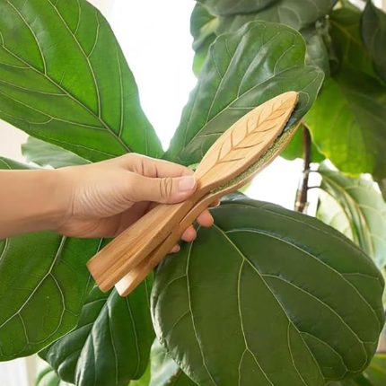 25 cm Generic Leaf Cleaning Tongs, House Plant Leaf Cleaning Tongs, Plant leaf Lint cleaner, Leaf-Shaped Cleaning Tongs,Cleans Both Sides of Leaves.