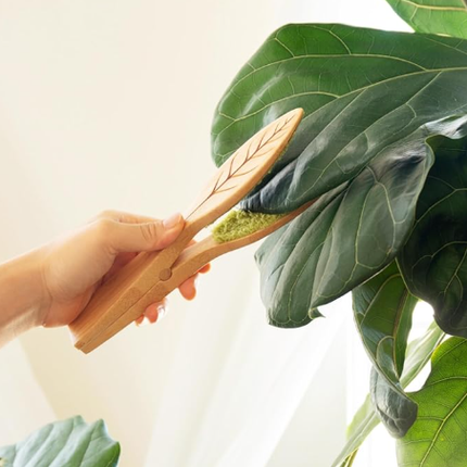 25 cm Generic Leaf Cleaning Tongs, House Plant Leaf Cleaning Tongs, Plant leaf Lint cleaner, Leaf-Shaped Cleaning Tongs,Cleans Both Sides of Leaves.