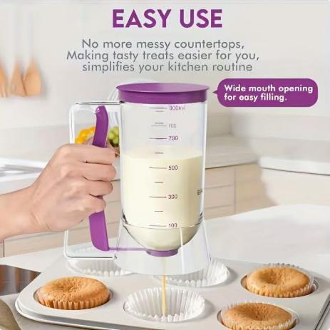 800 ML Cupcake Batter Separator for Baking - Measuring Tool with Cream Separator Cups, Best Gift for Friends (Purple).