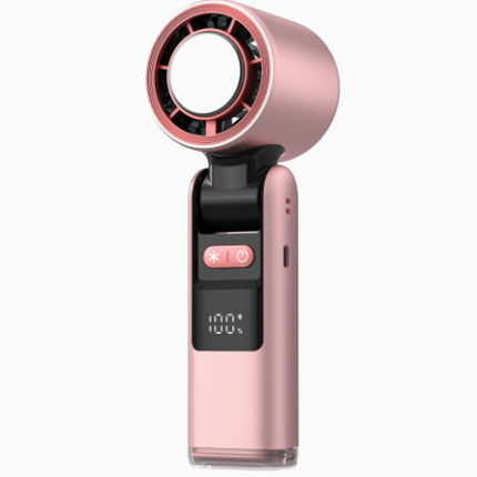 Portable Fan Handheld Mini Turbo Fan Battery ， High Speed Powerful Ice Cooling 5 Speed Adjustable Rechargeable Personal Fans for Beach Camping Travel Working （Cherry Blossom Pink）.