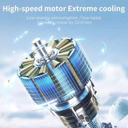 Portable Fan Handheld Mini Turbo Fan Battery ， High Speed Powerful Ice Cooling 5 Speed Adjustable Rechargeable Personal Fans for Beach Camping Travel Working （Starry Gray）.