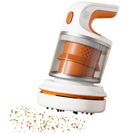Desk Vacuum Cleaner, Type-c Rechargeable Mini Vacuum Cleaner - Cordless Desk with Flat Nozzle & Brush Attachment | for Keyboard Crumbs, Pet Hair, Paper Scraps （Orange）.