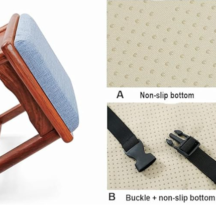 Square bar stool cushion with ties, breathable and non-slip square chair pad, 28*28*3.5 cm memory foam children's stool cushion (Mustard Green).