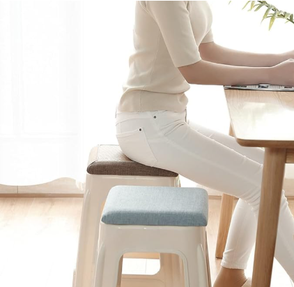 Square bar stool cushion with ties, breathable and non-slip square chair pad, 28*28*3.5 cm memory foam children's stool cushion (Dinosaur).