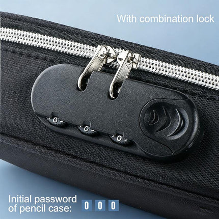 Large Capacity Pencil Case with 4 Compartments Canvas Pen Pouches Multilayer Pen Organizers Bag Oxford Fabric Pencil(black).