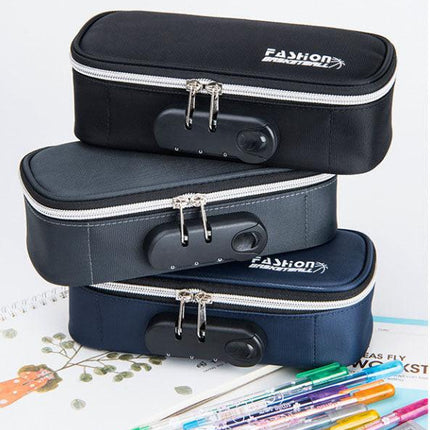 Large Capacity Pencil Case with 4 Compartments Canvas Pen Pouches Multilayer Pen Organizers Bag Oxford Fabric Pencil(blue).
