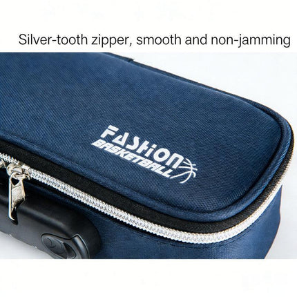 Large Capacity Pencil Case with 4 Compartments Canvas Pen Pouches Multilayer Pen Organizers Bag Oxford Fabric Pencil(blue).
