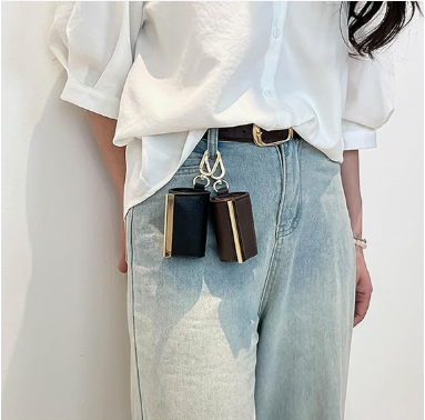 Keychain Tote Bag Compact & Expandable for On the Go, Foldable Tote Bag with Key Ring for Daily Errands - Khaki.