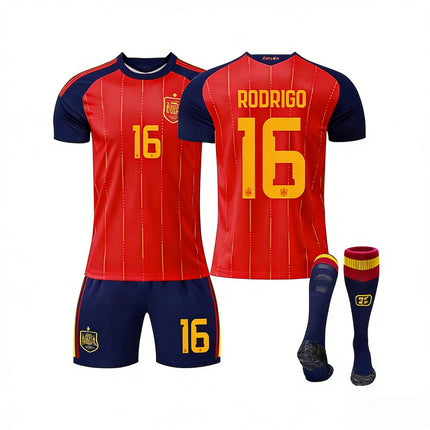 2026 FIFA World Cup Spain Home Red Soccer Jersey #10 Yamal #2 Carvajal #16 Rodri #20 Pedri #17 Nico Williams #19 Olmo #4 Cubarsí Football Shirt Fan Edition Children /Adult Sizes Fast Shipping(Rodri + Size26)