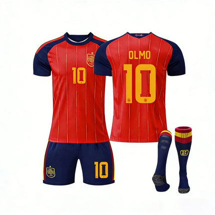 2026 FIFA World Cup Spain Home Red Soccer Jersey #10 Yamal #2 Carvajal #16 Rodri #20 Pedri #17 Nico Williams #19 Olmo #4 Cubarsí Football Shirt Fan Edition Children /Adult Sizes Fast Shipping(Rodri + SizeXS).
