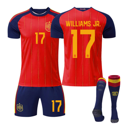 2026 FIFA World Cup Spain Home Red Soccer Jersey #10 Yamal #2 Carvajal #16 Rodri #20 Pedri #17 Nico Williams #19 Olmo #4 Cubarsí Football Shirt Fan Edition Children /Adult Sizes Fast Shipping(Nico Williams + SizeS)