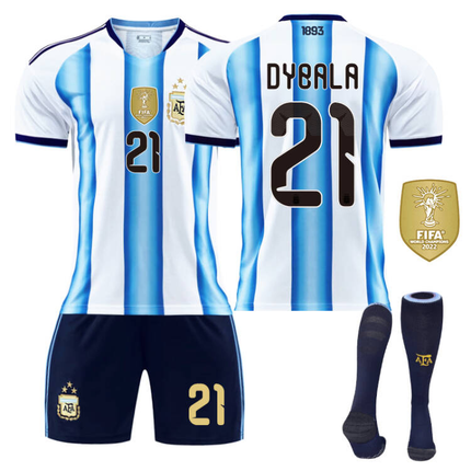 2026 FIFA World Cup Argentina Home Jersey #10 Messi #9 Alvarez #22 Martinez #20 Enzo Football Shirt Fan Edition Children/Adult Sizes 16-XXL(Messi + Size28).