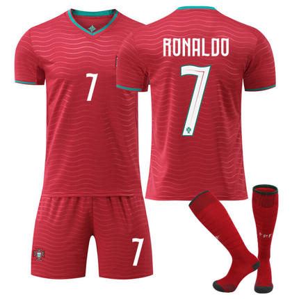 2026 FIFA World Cup Portugal Home Red Soccer Jersey #7 Ronaldo ，#8 Bruno Fernandes#10 Bernardo Silva#17 Rafael Leão Football Shirt Fan Edition Adult Sizes(Ronaldo + SizeXS)