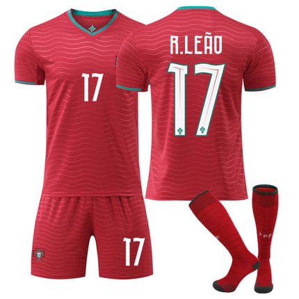 2026 FIFA World Cup Portugal Home Red Soccer Jersey #7 Ronaldo ，#8 Bruno Fernandes#10 Bernardo Silva#17 Rafael Leão Football Shirt Fan Edition Adult Sizes(Diogo Dalot + SizeXXXL).