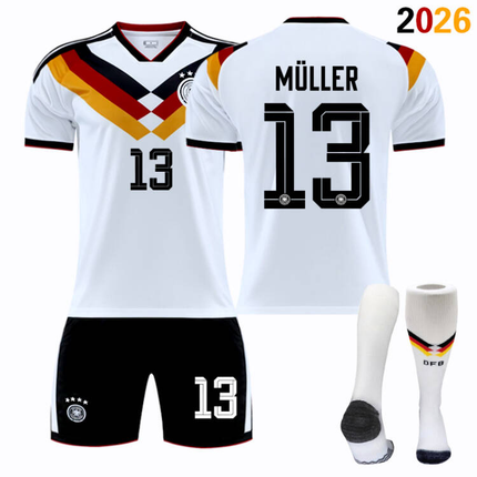 2026 FIFA World Cup Germany Home Football Jersey #Manuel Neuer #Joshua Kimmich, #Kai Havertz, #Toni Kroos, #Jamal Musiala, #Nick Woltemade, #Thomas Müller, #Florian Wirtz, #Leroy Sané Fan Version Football Jersey Children/Adult Sizes Breathable Fabric(Lero.