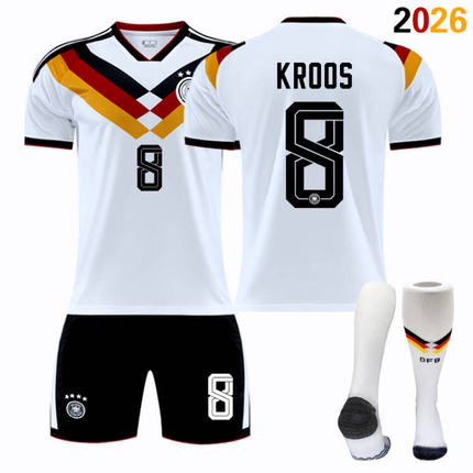 2026 FIFA World Cup Germany Home Football Jersey #Manuel Neuer #Joshua Kimmich, #Kai Havertz, #Toni Kroos, #Jamal Musiala, #Nick Woltemade, #Thomas Müller, #Florian Wirtz, #Leroy Sané Fan Version Football Jersey Children/Adult Sizes Breathable Fabric(Lero.