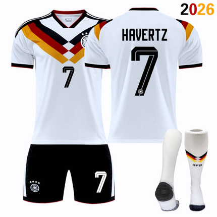 2026 FIFA World Cup Germany Home Football Jersey #Manuel Neuer #Joshua Kimmich, #Kai Havertz, #Toni Kroos, #Jamal Musiala, #Nick Woltemade, #Thomas Müller, #Florian Wirtz, #Leroy Sané Fan Version Football Jersey Children/Adult Sizes Breathable Fabric(Lero.