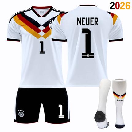 2026 FIFA World Cup Germany Home Football Jersey #Manuel Neuer #Joshua Kimmich, #Kai Havertz, #Toni Kroos, #Jamal Musiala, #Nick Woltemade, #Thomas Müller, #Florian Wirtz, #Leroy Sané Fan Version Football Jersey Children/Adult Sizes Breathable Fabric(Lero.
