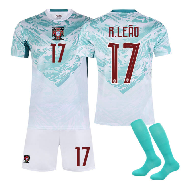 2026 FIFA World Cup Portugal Away Jersey – #7 Ronaldo, #8 Bruno Fernandes, #10 Bernardo Silva, #17 Rafael Leão, #21 Diogo Jota, #23 Vitinha, Children/Adult Sizes, Breathable Fabric(Diogo Jota + Size24).