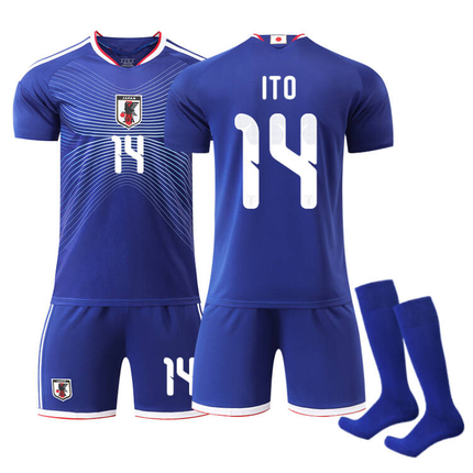 2026 FIFA World Cup Japan Home Jersey – #6 Wataru Endo, #7 Kaoru Mitoma, #8 Takumi Minamino, #9 Ayase Ueda, #10 Ritsu Doan, #14 Junya Ito, #20 Takefusa Kubo, #22 Takehiro Tomiyasu, Children/Adult Sizes, Breathable Fabric(Takehiro Tomiyasu + SizeXXXL).