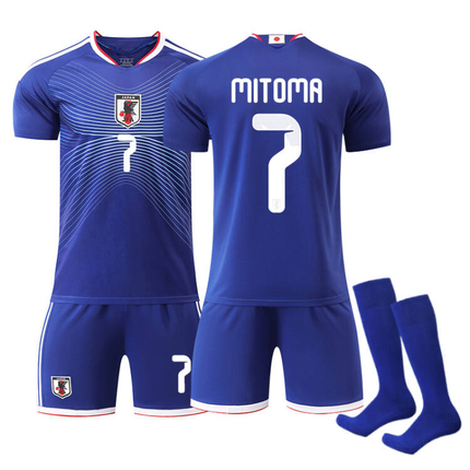 2026 FIFA World Cup Japan Home Jersey – #6 Wataru Endo, #7 Kaoru Mitoma, #8 Takumi Minamino, #9 Ayase Ueda, #10 Ritsu Doan, #14 Junya Ito, #20 Takefusa Kubo, #22 Takehiro Tomiyasu, Children/Adult Sizes, Breathable Fabric(Takehiro Tomiyasu + SizeXXXL).