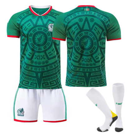 2026 FIFA World Cup Mexico Home Jersey – Aztec Pattern Official Replica Kit(SizeXXXL)