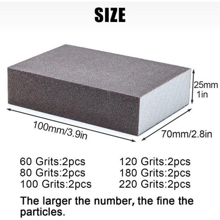 12 pcs Sanding Sponges, Sanding Blocks Kit Polishing Grit 60/80/100/120/180/220 Washable Reusable.