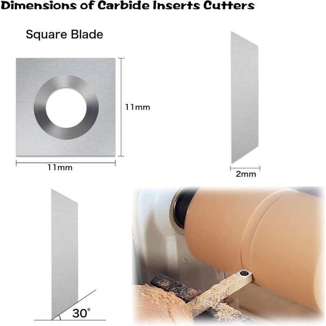 12 pcs Carbide Cutting Inserts Wood Turning Tools Carbide Inserts Wood Turning Gouges.