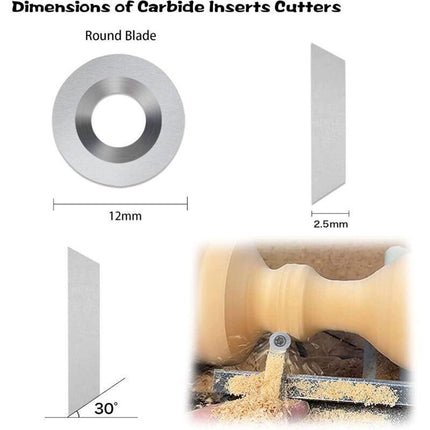 12 pcs Carbide Cutting Inserts Wood Turning Tools Carbide Inserts Wood Turning Gouges.