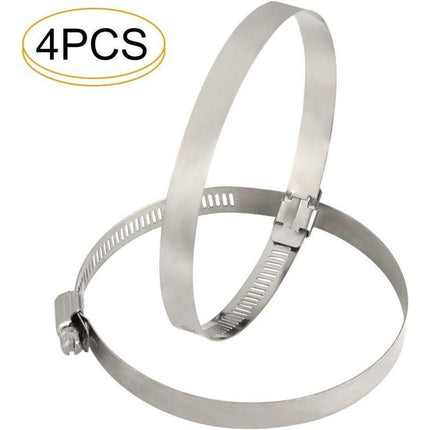4 pcs Stainless Steel Hose Clamps - Adjustable For Fixing Flexible Hoses (141Mm-165Mm).