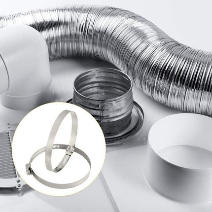 4 pcs Stainless Steel Hose Clamps - Adjustable For Fixing Flexible Hoses (141Mm-165Mm).