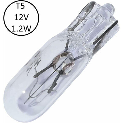 10 pcs T5 12V 1.2W DAshboard Light Bulbs.