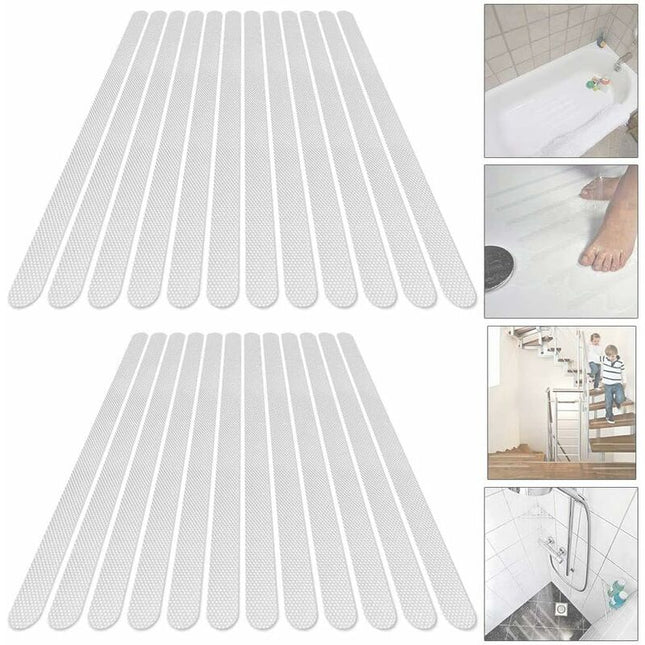 24 Pieces Non-Slip Stickers Shower Stickers Bath Safety Strips Transparent Self-Adhesive Anti-Slip Strips Stickers For.