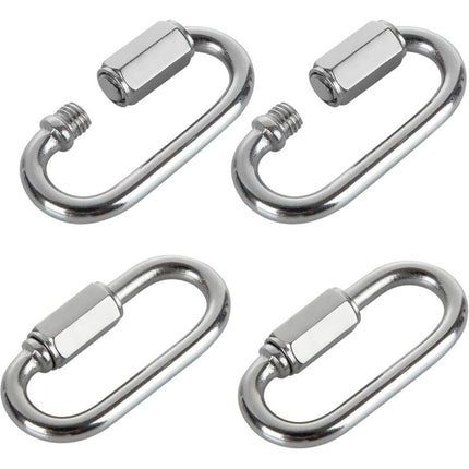 16 pcs M5 Stainless Steel Quick Link 304 D Shape Locking Carabiners, Mini Screw Carabiner For Hiking, Camping, Outdoor.
