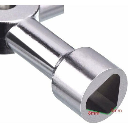 4 Way Multi-Function Key For Electric Water Door Gas Meter Cabinet Box Key Opening (Silver).