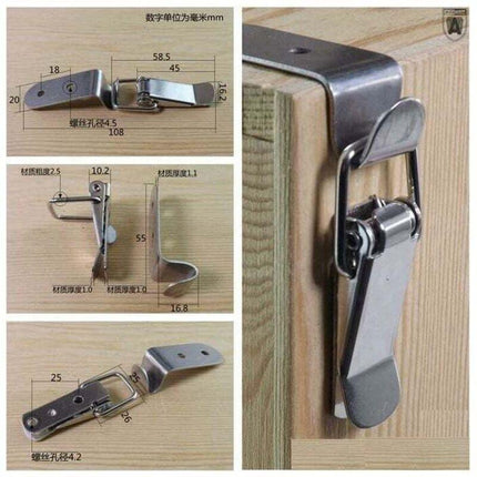 Ersandy 4 pcs Toggle Latch,Lever Latch Spring Loaded Stainless Steel Toggle Latch For Toolbox,Lock Lever,Drawer.