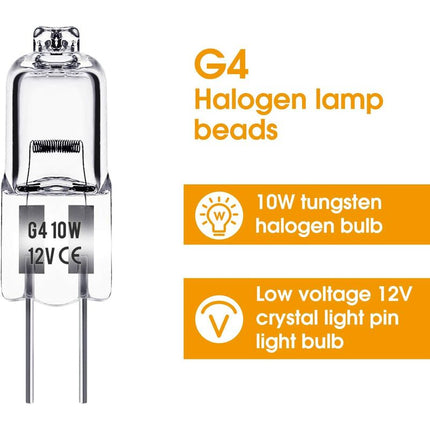 G4 Halogen Bulb, G4 12V 10W Bulb, Warm White 3000K, 150Lm, Dimmable, G4 Halogen Lamp, Clear Capsule Lamp, Pack Of 10.