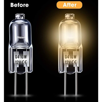 G4 Halogen Bulb, G4 12V 10W Bulb, Warm White 3000K, 150Lm, Dimmable, G4 Halogen Lamp, Clear Capsule Lamp, Pack Of 10.