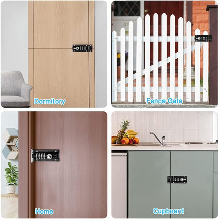 Combination Lock Latch 4 Digit Combination Lock Mechanical Code Door Lock Keyless Lock Slide Tamper Proof Door Lock For.