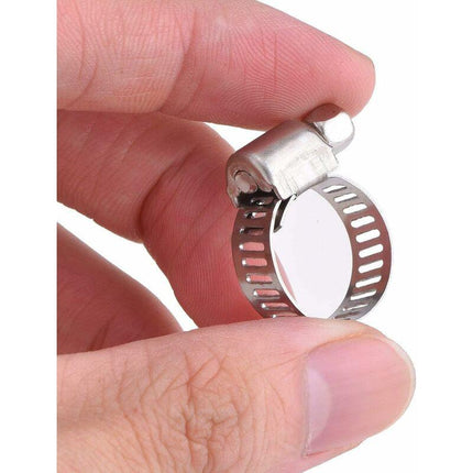 12 pcs Adjustable Stainless Steel Hose Clamp Pipe Clips Fastener (9-16Mm).