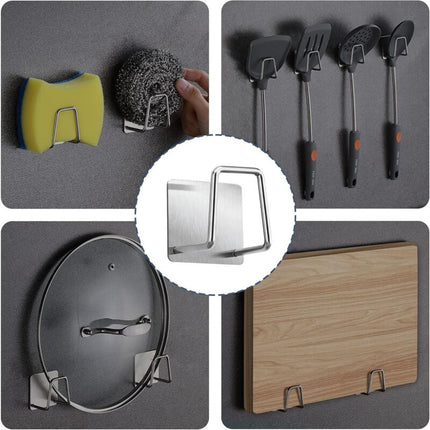 Sponge Holder - 304 Stainless Steel Dish Sponge Hook, Adhesive - Sink Accessories - Adhesive Hook, Kitchen And Bathroom.
