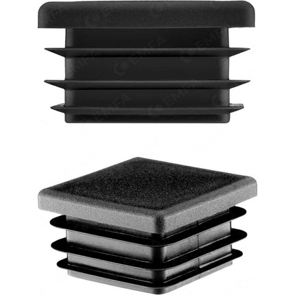 Square Pipe Plug 60X60 Mm, 10 Pieces, Black (Ral 9005) Cap, 6X6 Cm.