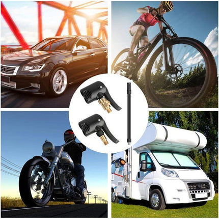 2 pcs Car Tire Valve Adapter, Inflator Nozzle, Adapter, Threaded Replacement Pump Head With Double Valve, For Car,.