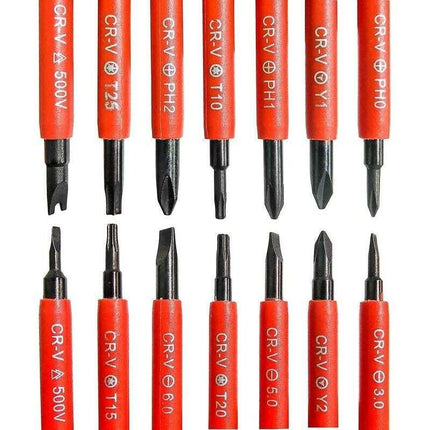 7 pcs Insulated Electrical Screwdriver Set Multifunctional 14 In 1 Interchangeable Alloy Electrician Repair Tool Kit.