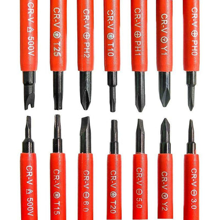 7 pcs Insulated Electrical Screwdriver Set Multifunctional 14 In 1 Interchangeable Alloy Electrician Repair Tool Kit.